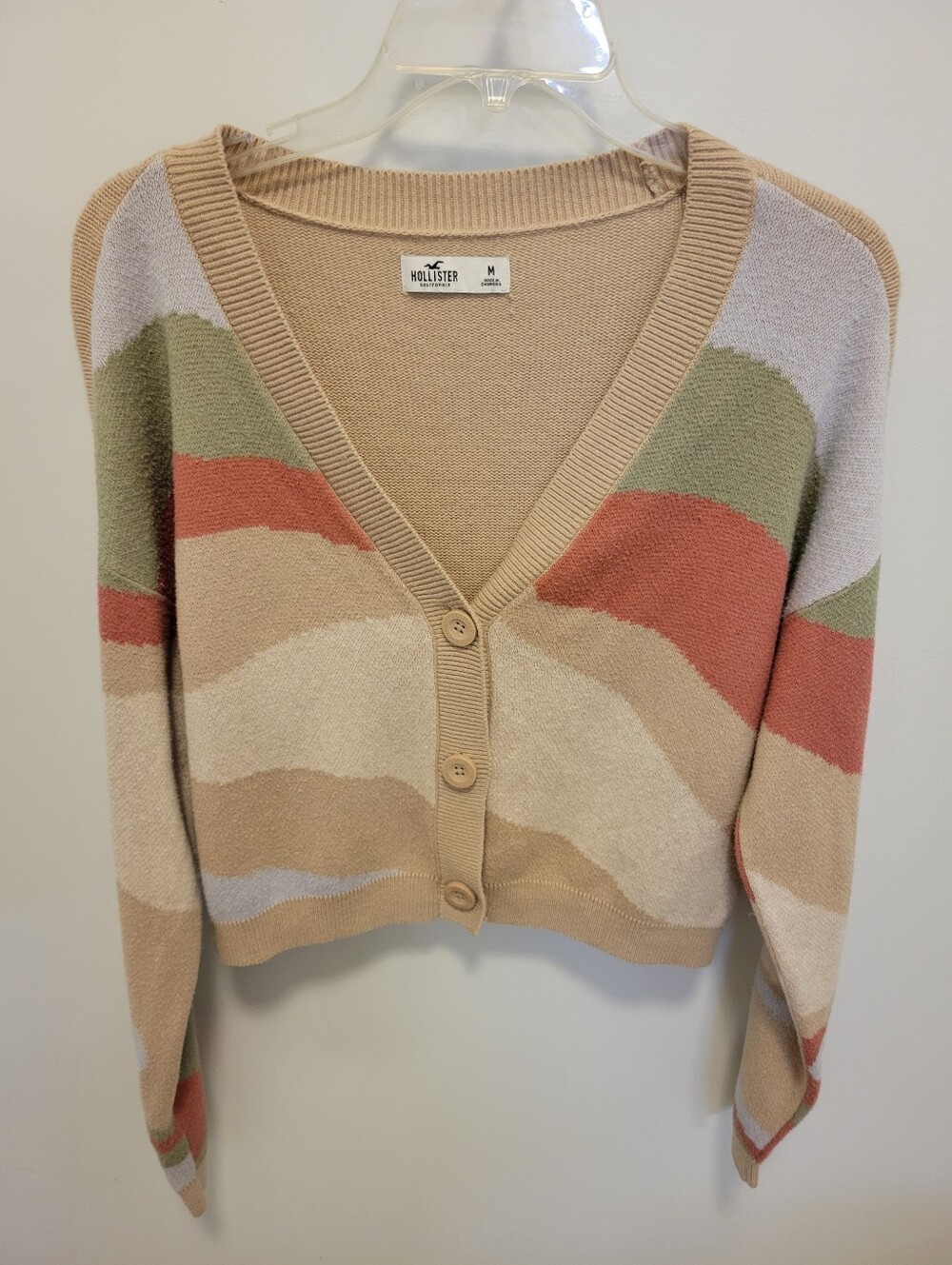 Hollister Multicolor Stripe V-Neck Cardigan